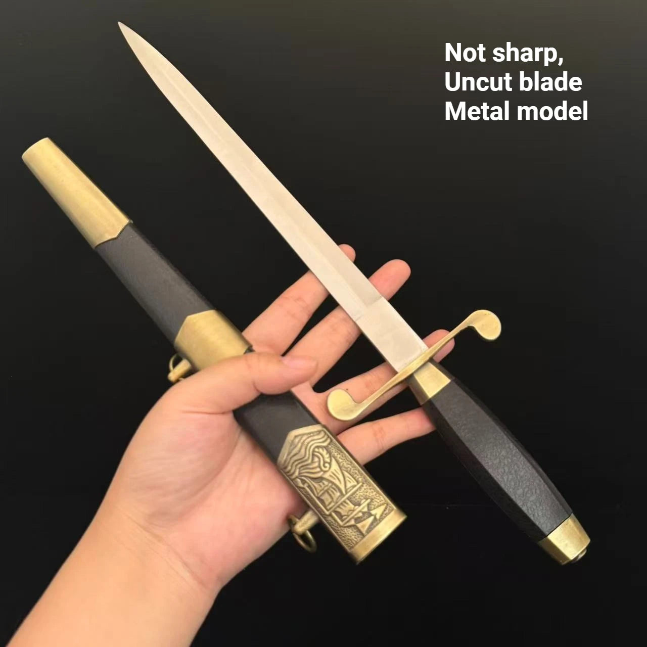 35cm European Western Sword with Sheath Metal Model Safety Medieval Film Props Sword Collectible Retro Katana Collection Toys