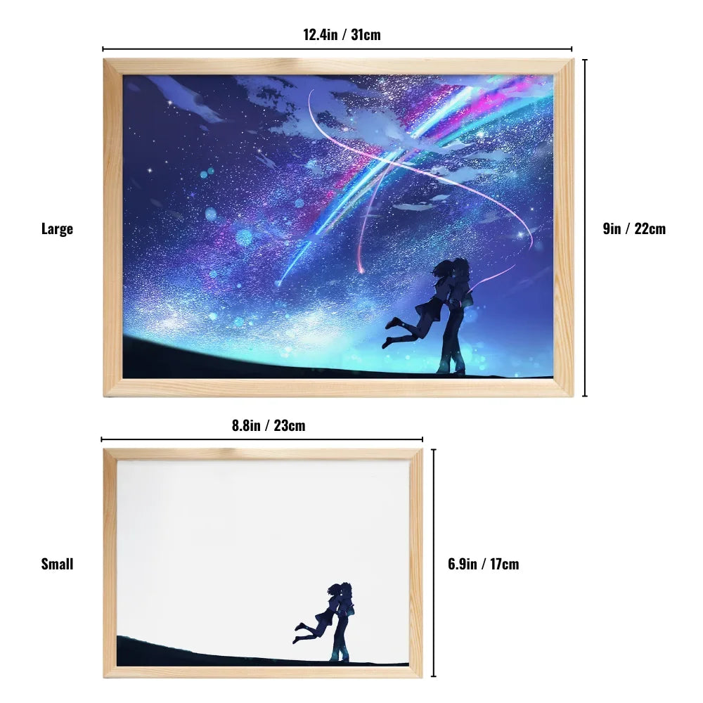 Your name Light Painting Anime Night Light Photo Frame Cartoon Led Lights Bedroom Home Decor Ramadan 2025 Friend Gift Moon Lamp