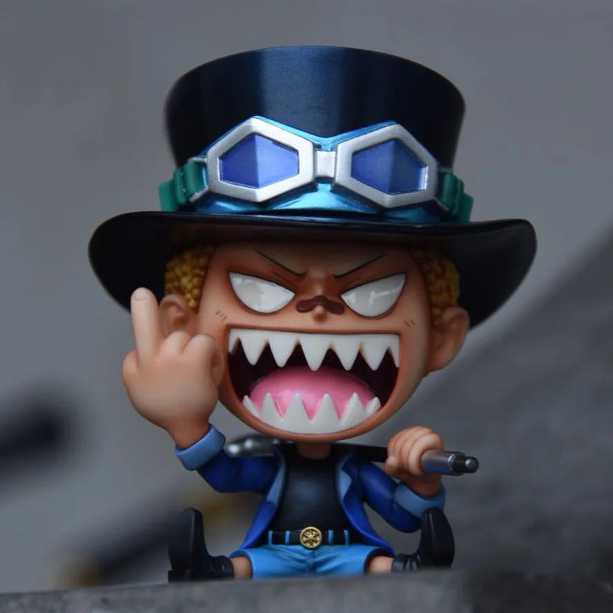 FigureCrazy One Piece FRANKY Q Laughing Out Sitting Cute Ver. PVC Action Figures OP Luffy Zoro Nami Brook Chopper Usopp 10cm