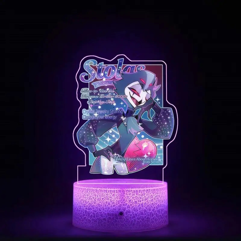 Night Light for Helluva Boss Moxxie Millie Loona Octavia Stella Vassago Asmodeus Colorful Lights Anime Cartoons Bedside Lamp