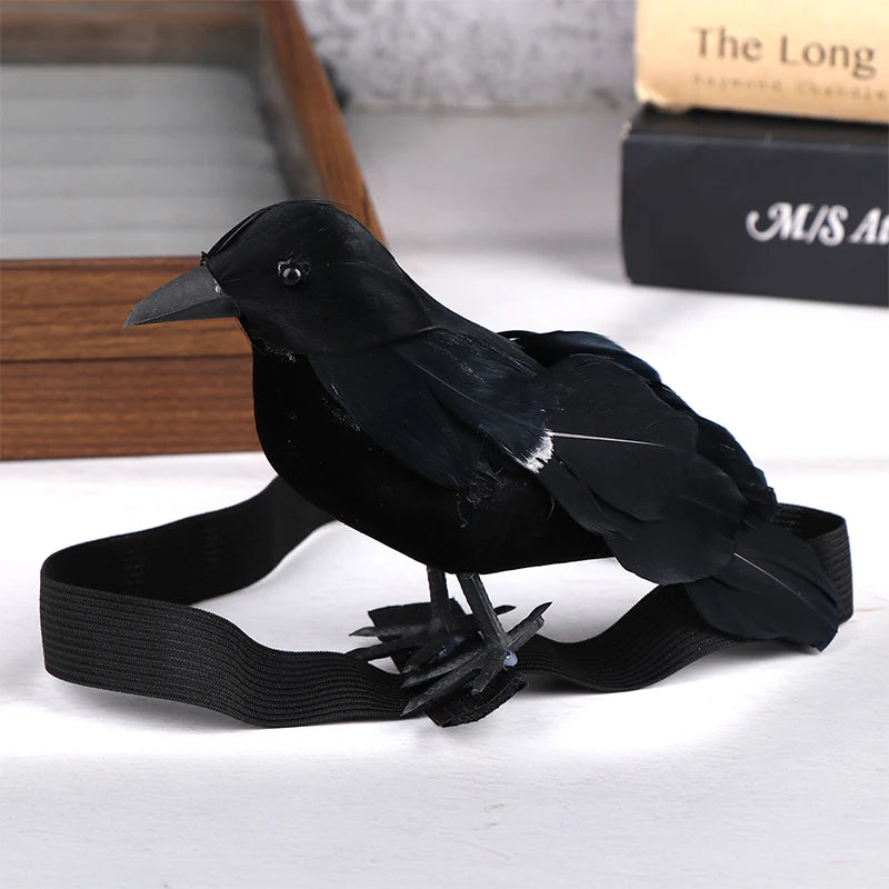 Black Crow Cosplay Prop with Shoulder Band for Halloween Holiday Party