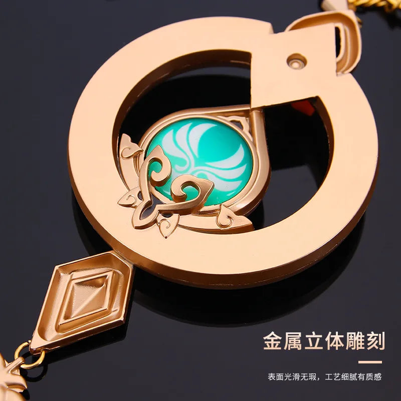 Genshin Impact Scaramouche Wanderer Cosplay Weapon Tulaytullah’s Remembrance 5-Star Catalyst The Bell Prop PLA Anemo Accessory