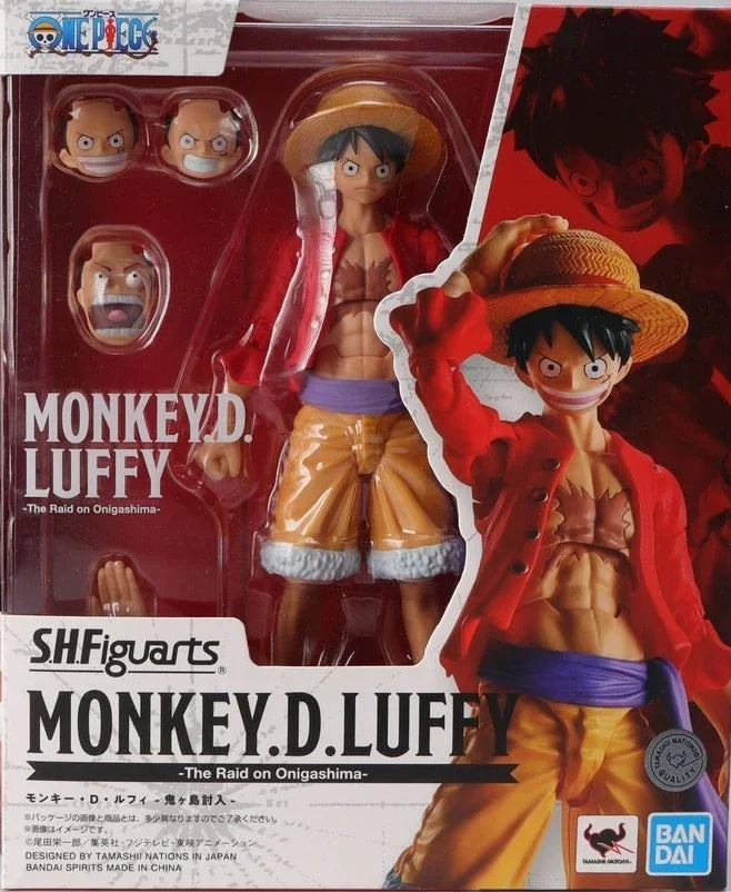 In Stock Genuine Bandai SHF One Piece Series Luffy Zoro Sanji Yonko Kaido Kid Trafalgar Law Action Figures Hand Model Collection