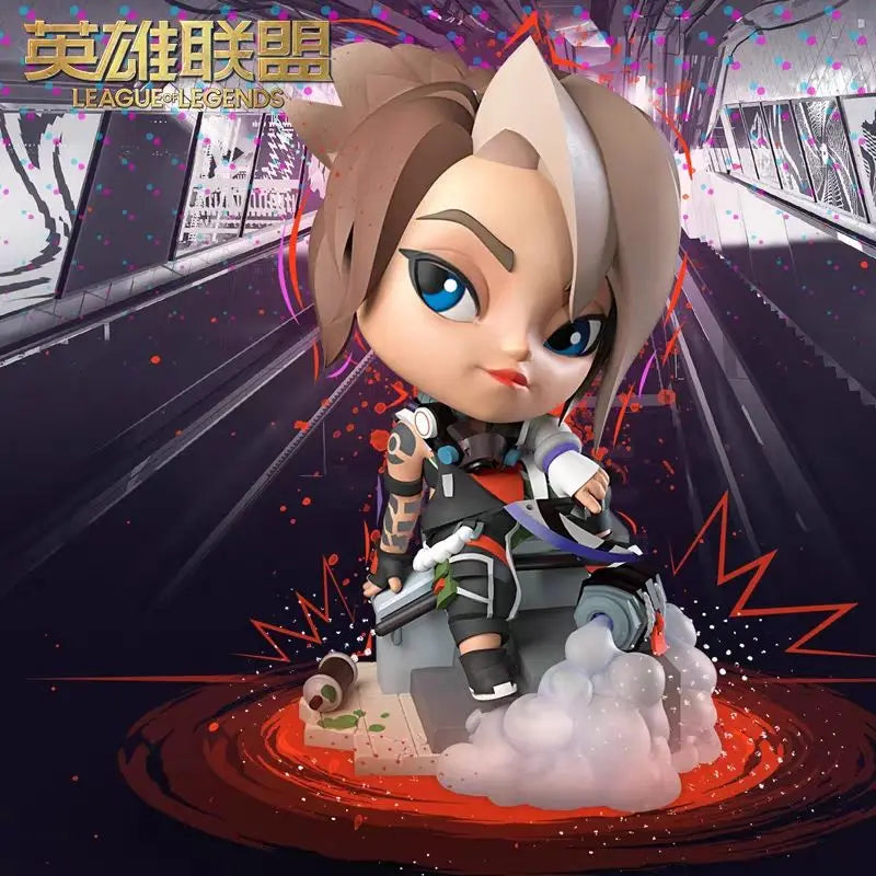 Original League of Legends Animation Game Peripheral Toys Jinx Teemo Poppy Vi Anime Action Model Figures Ornament Collection