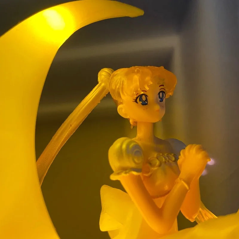Hot Anime Sailor Moon Series Night Light Cartoon Character Creativity Exquisite Model Night Light Girls Birthday Gift