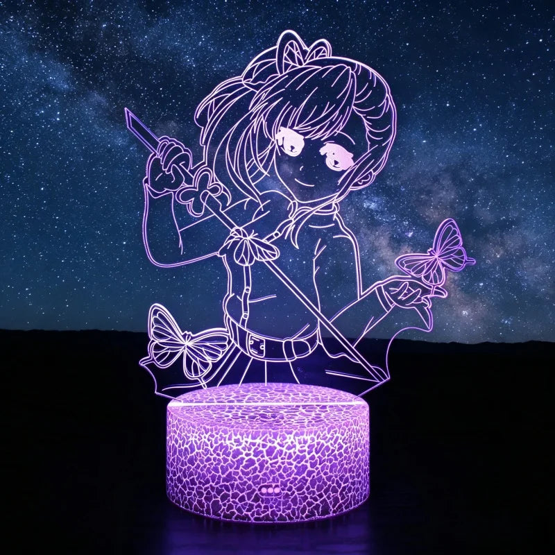 Anime Demon Slayer 3D Illusion Lamp Tanjiro Nezuko Kamado LED Night Light for Demon Slayer Fans Bedroom Decoration Birthday Gift