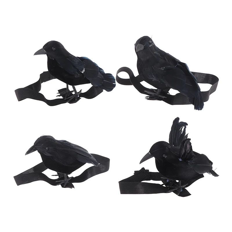 Black Crow Cosplay Prop with Shoulder Band for Halloween Holiday Party