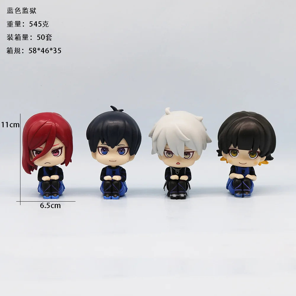 Animation 10cm Blue Prison Isagi Yoichi Doll Action Figures Q Version Chigiri Hyoma Bachira Nagi Seishiro Figure PVC Effigy Toys