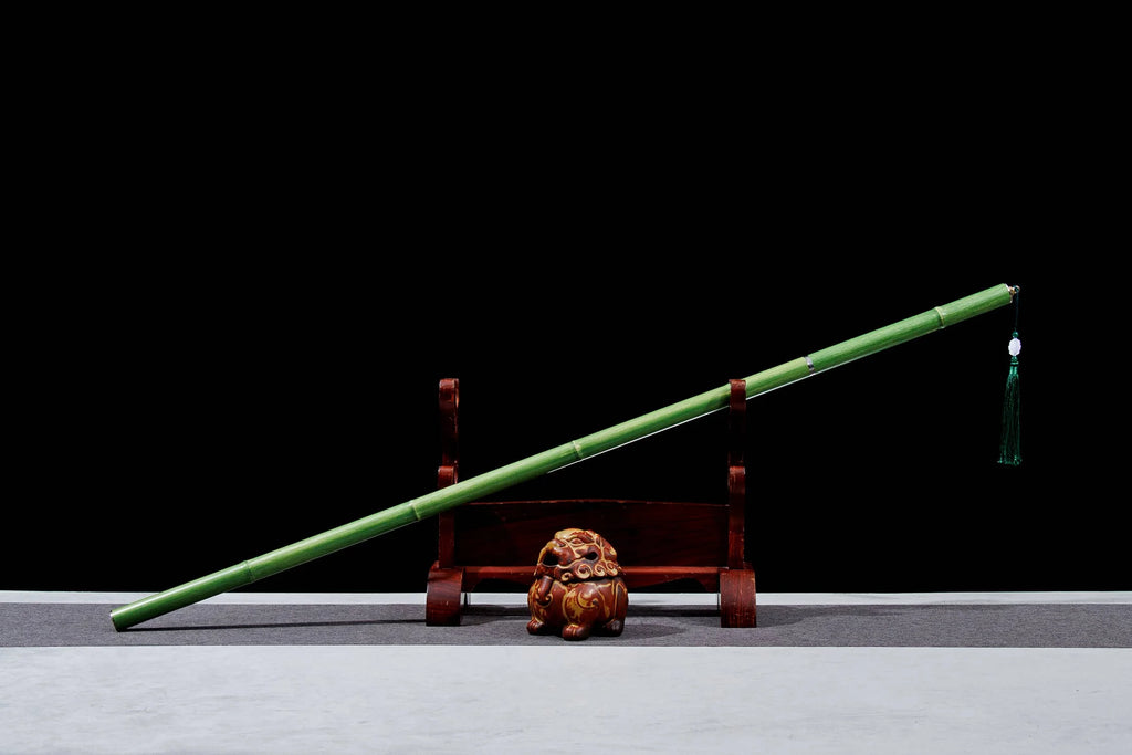 112cm bamboo joint walking stick sword ready for combat with sharp edge.Samurai sword made of real steel. Katana for ninja arts