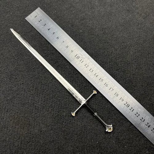 22cm Silver Sword The Anduril Narsil Sword  Movies Peripheral Medieval Metal  Model Samurai Keychains Ornament Crafts Toys