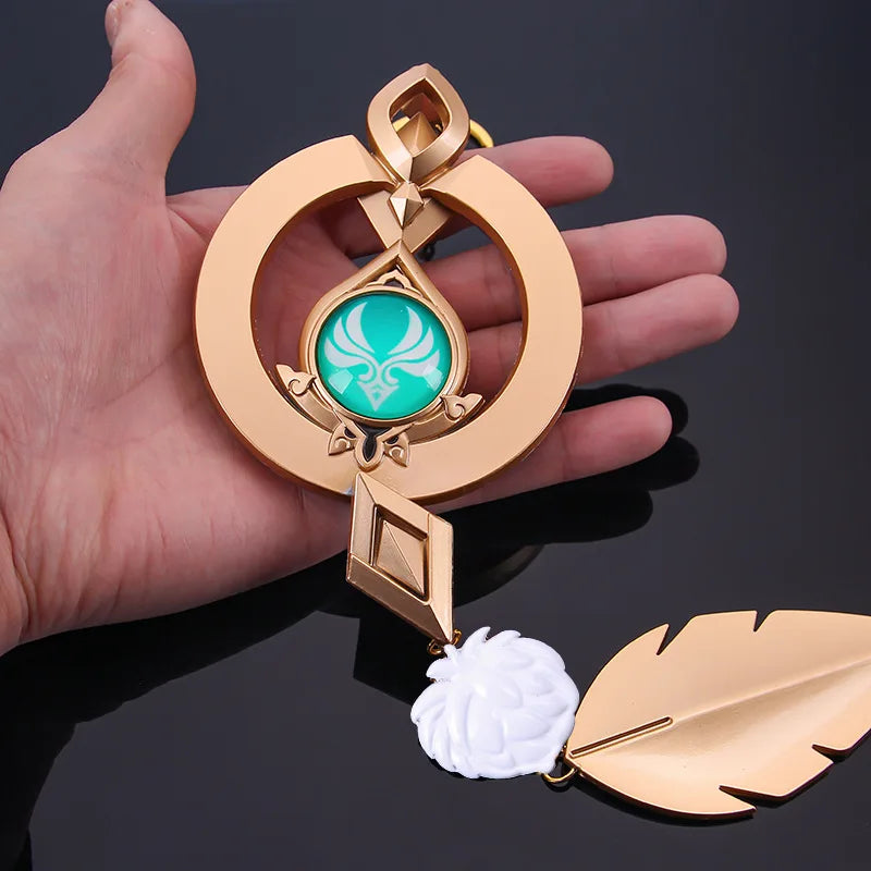 Genshin Impact Scaramouche Wanderer Cosplay Weapon Tulaytullah’s Remembrance 5-Star Catalyst The Bell Prop PLA Anemo Accessory