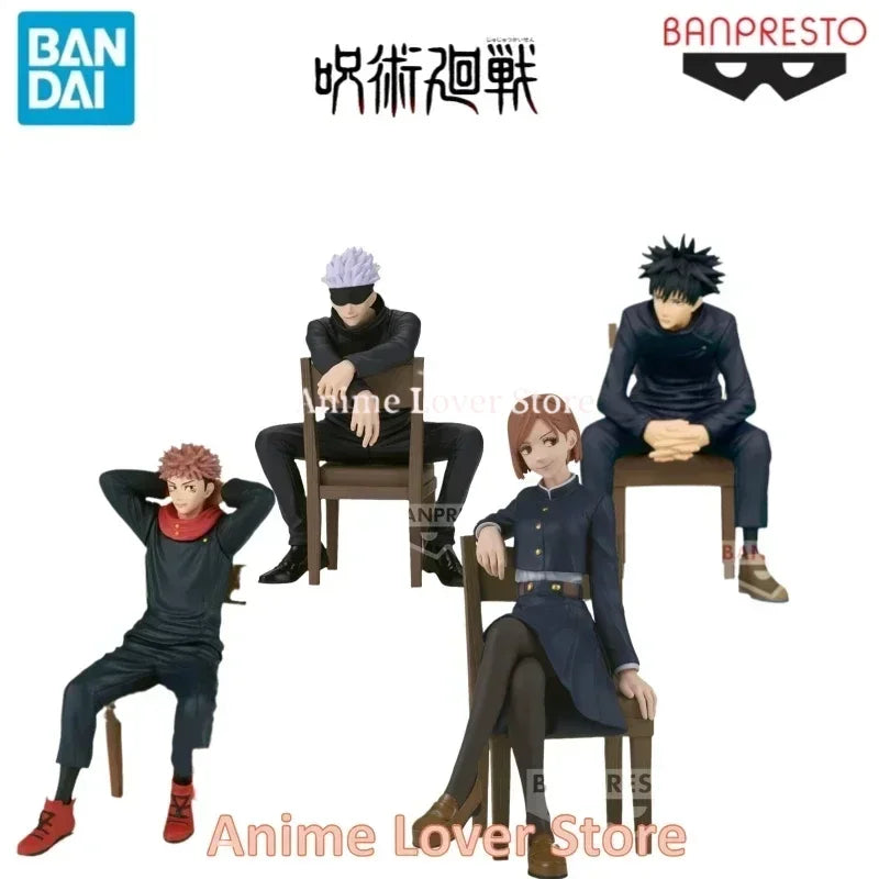 Original Bandai Banpresto Break Time Jujutsu Kaisen Fushiguro Megumi Satoru Gojo Itadori Yuji Kugisaki Nobara Anime Figures Toy