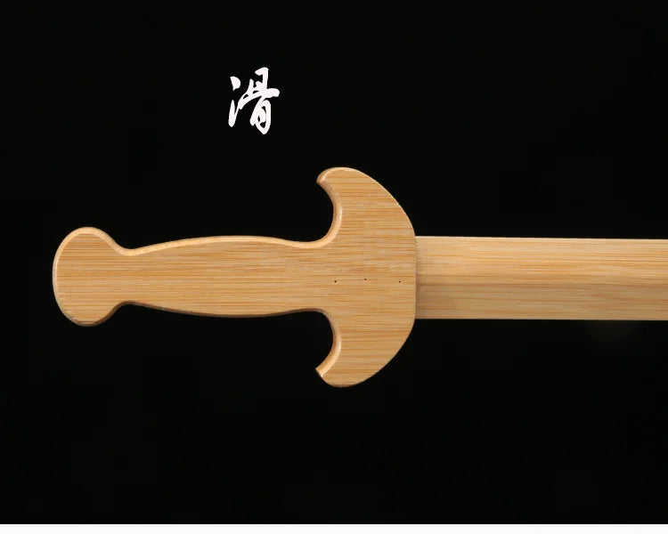Solid Wood Children's Sword for Boys, Martial Arts Training and Performance Practice, Mini Curved Broadsword Ornament