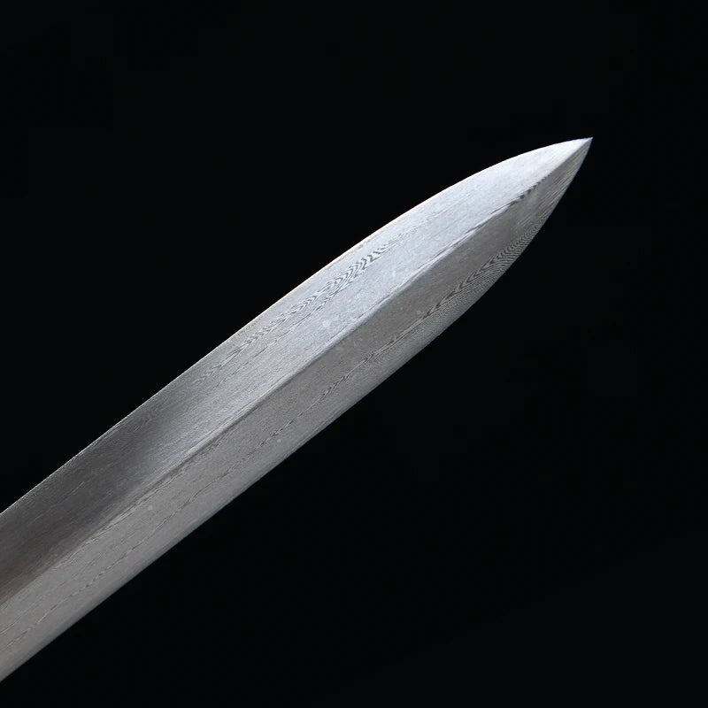 Chinese Cane Sword Folded Steel Damascus Blade Sharp Real Rosewood Scabbard Handmade Stick Sword Ready Battle Weapon Katanas