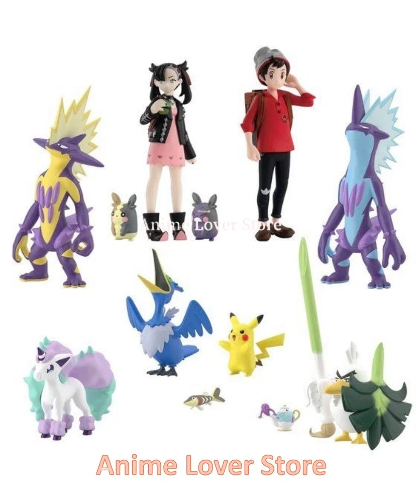 Bandai Original Scale World POKEMON Galar Region Marnie Victor Toxtricity Sirfetch'd Cramorant Anime Figures Toys for Kids Gift