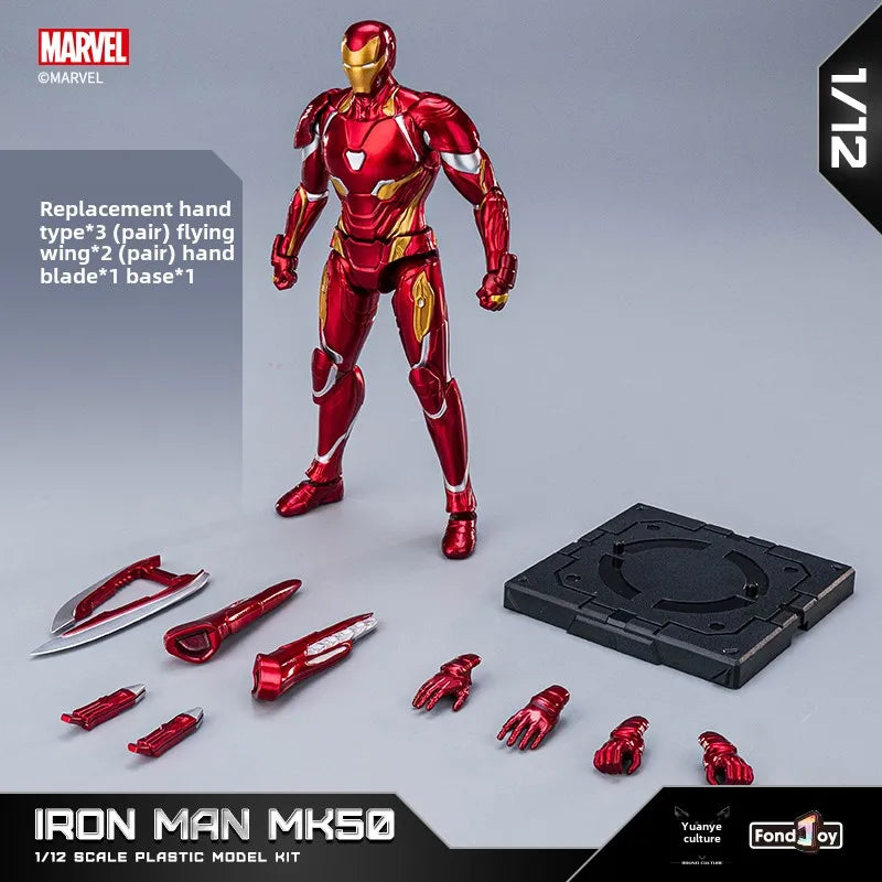Fondjoy Iron Man MK50 Action Figures Hulk Spider-Man Thanos 1/12 Assembled Toy Model Collect Ornaments Boy Toy Birthday Gifts