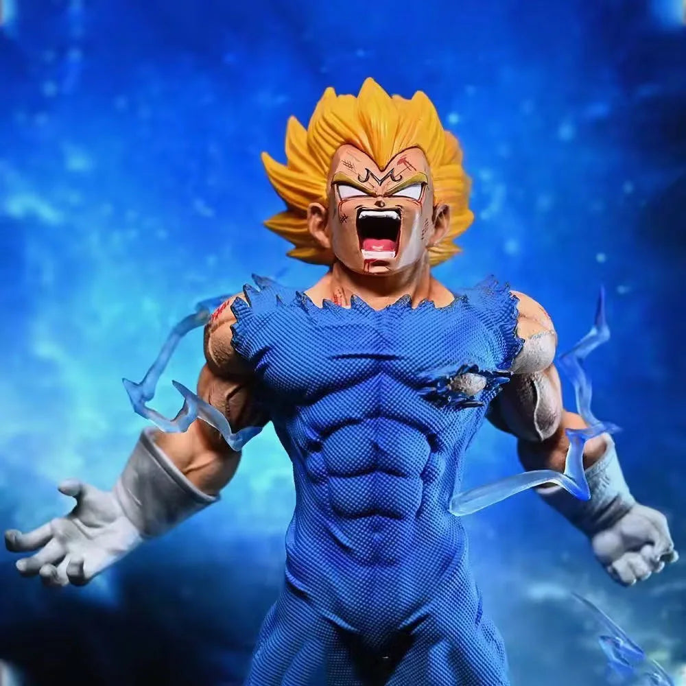 27cm Dragon Ball Z Majin Vegeta Anime Figure Self-destruct Super Saiyan Action Figures Pvc Statue Figurine Model Toys Gift