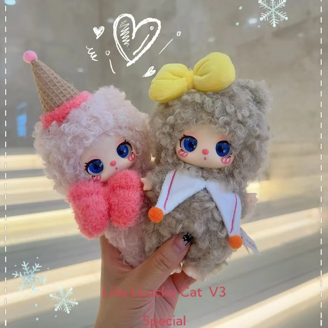 Genuine Liila'S Lucky Cat V3 Serise Blind Box Cute Vinyl Plush Pendant Doll Trendy Toys Lovely Mystery Box Figure Doll Gift