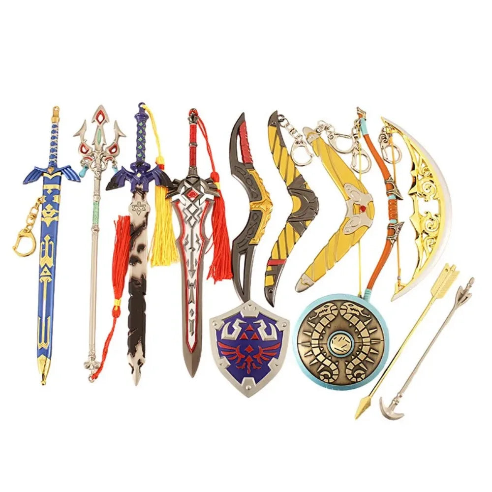 The Hyrule Fantasy Sword Keychains Link Game Periphery Metal  Collection Model Zeldas Keychain Ornament Crafts Gifts Toys