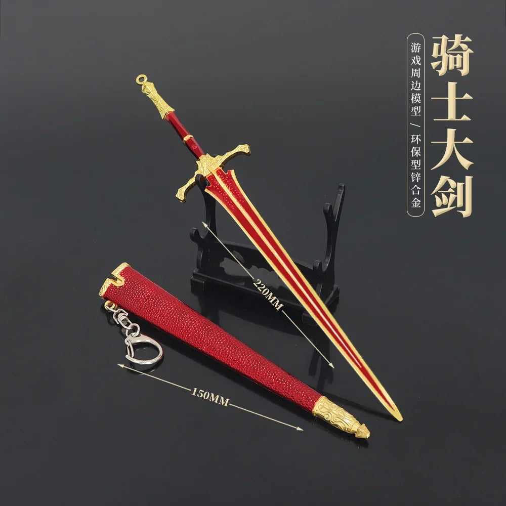 Medieval Sword 22cm/8.66in Training Katana Toy Sports Game Peripherals Cosplay Weapon Model Boys Collectible Desk Ornaments