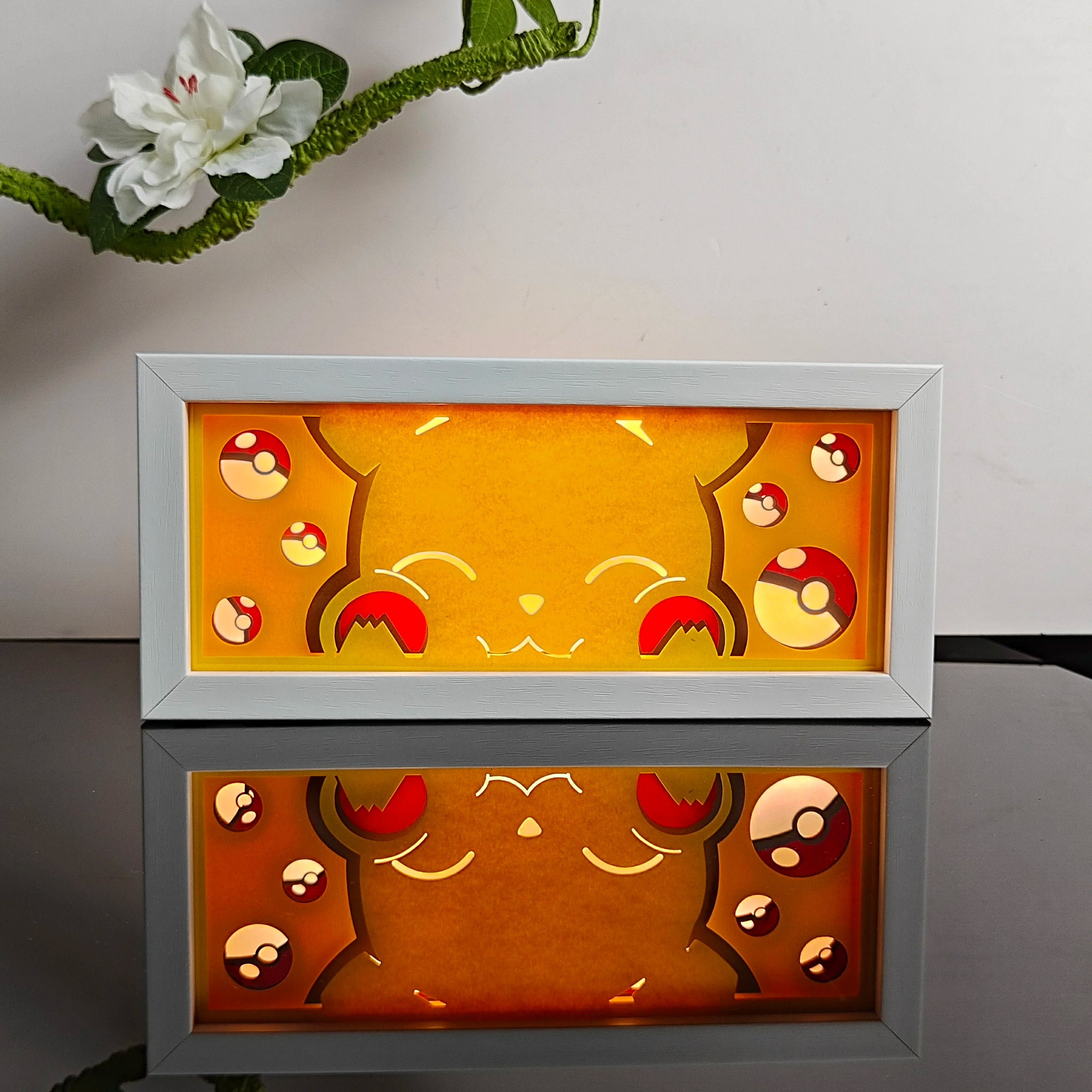 Anime Night Light Color Paper-Cut Light Remote Control Seven Color Change Party Room Cartoon Decoration Night Light