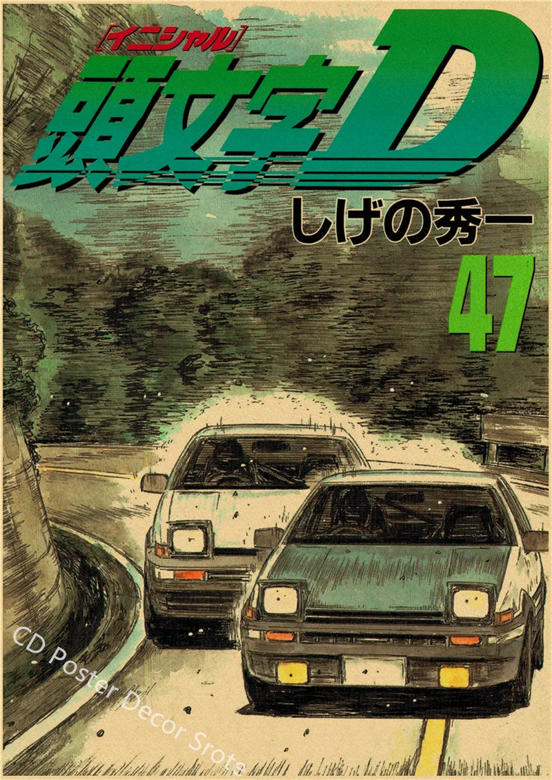 Initial D Kraft Paper Poster