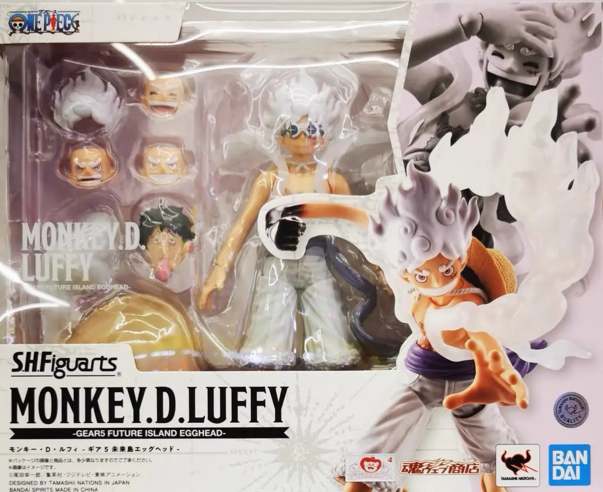 In Stock Genuine Bandai SHF One Piece Series Luffy Zoro Sanji Yonko Kaido Kid Trafalgar Law Action Figures Hand Model Collection