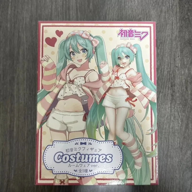 Taito Original Genuine Vocaloid Singer Hatsune Miku Figure Costumes Room Wear China Exclusive Color Ver 18cm Model Toy Figures