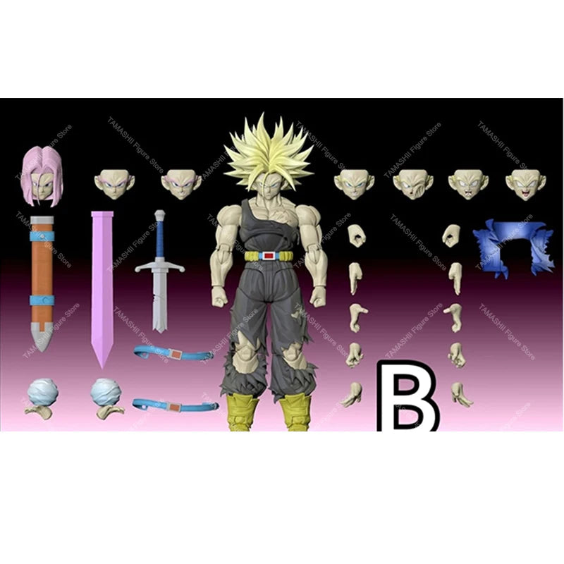 Tonsenarttoys Dragon Ball SHF Trunks Accessories SSJ SSJ2 Custom Model Kit Anime Action Figures Toys Collectibles