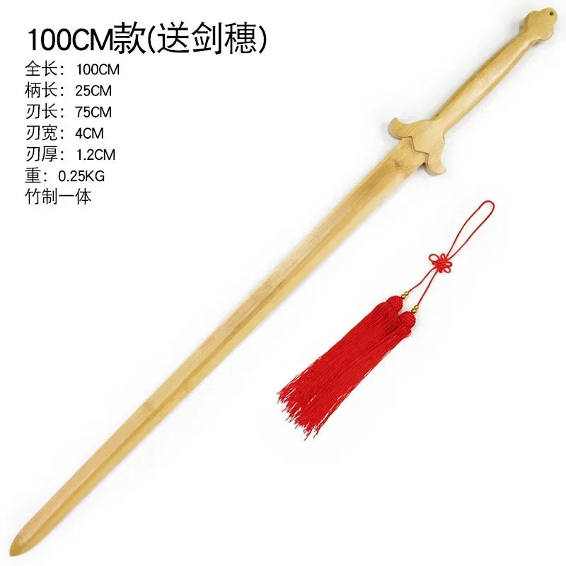 Sword, Tai Chi  Martial Arts Training Performance Prop, Single Hand Bamboo and Wood Sword