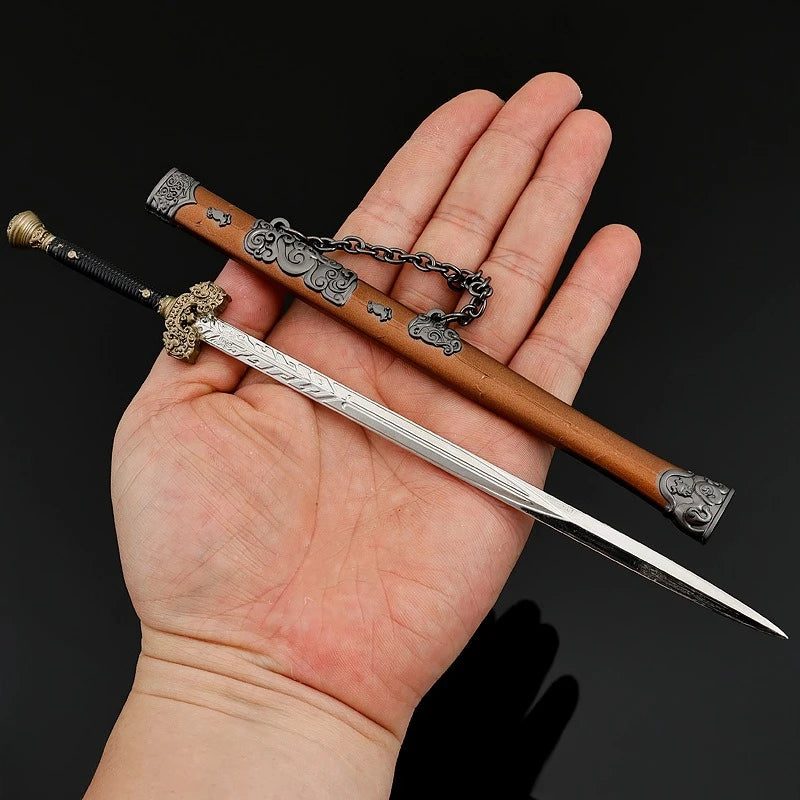 22cm/8.66in Black Myth: Wukong Hyakumo Real Sword Game Peripheral Martial Arts Weapons Models Metal Crafts Desktop Ornament Toys