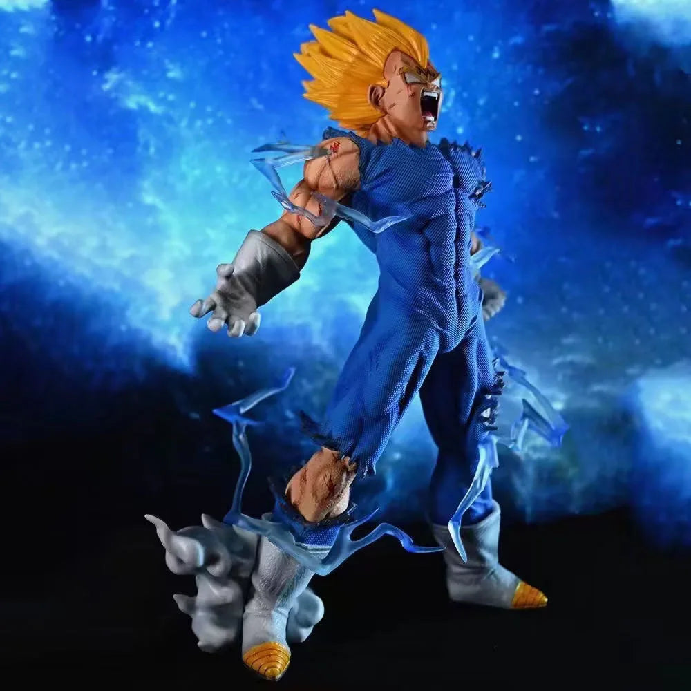27cm Dragon Ball Z Majin Vegeta Anime Figure Self-destruct Super Saiyan Action Figures Pvc Statue Figurine Model Toys Gift
