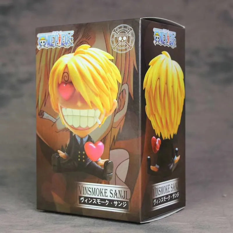 FigureCrazy One Piece FRANKY Q Laughing Out Sitting Cute Ver. PVC Action Figures OP Luffy Zoro Nami Brook Chopper Usopp 10cm