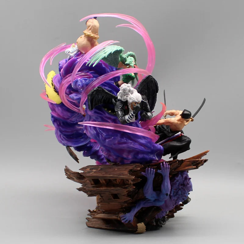 24cm One Piece Anime Figures Zoro Gk Figurine Onigashima King Of Hell Action Figure Pvc Statue Model Decoration Gift Toys
