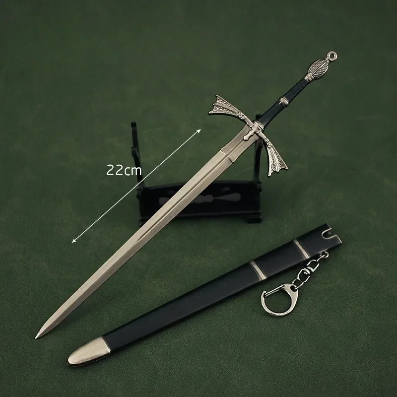 22cm Dark Sister Sword Daemon Targaryen Medieval Weapon Model Metal Samurai Accessories Keychain Cool Gift Toys Boys Collections