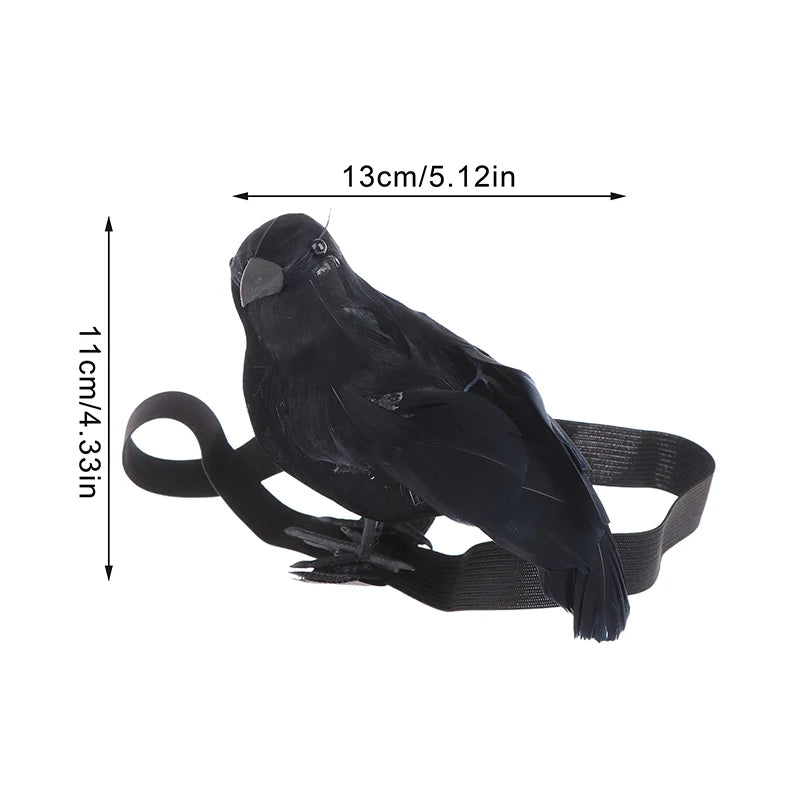 Black Crow Cosplay Prop with Shoulder Band for Halloween Holiday Party