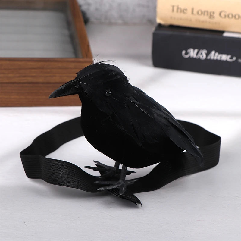 Black Crow Cosplay Prop with Shoulder Band for Halloween Holiday Party
