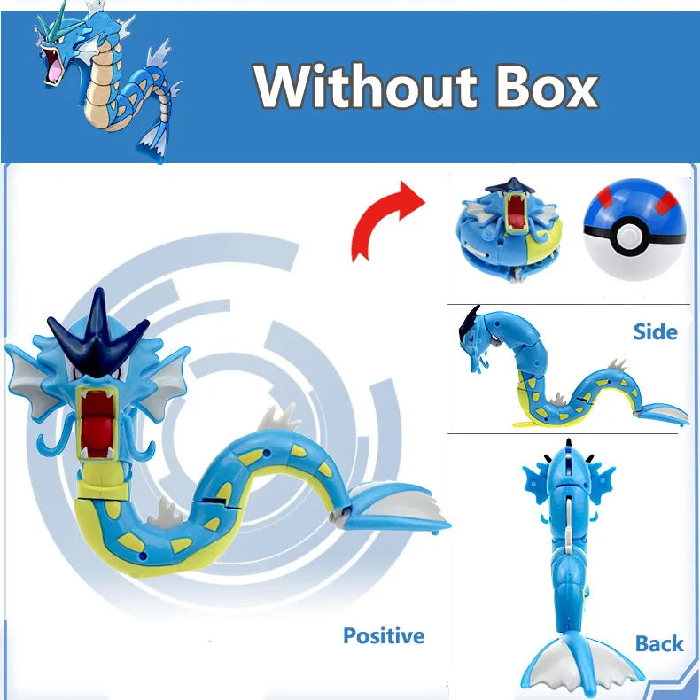Anime Pokemon Figures Transformer Poke Ball Model Pikachu Charizard Blastoise Mewtwo Venusaur Gyarados Greninja Robot Toy Gift