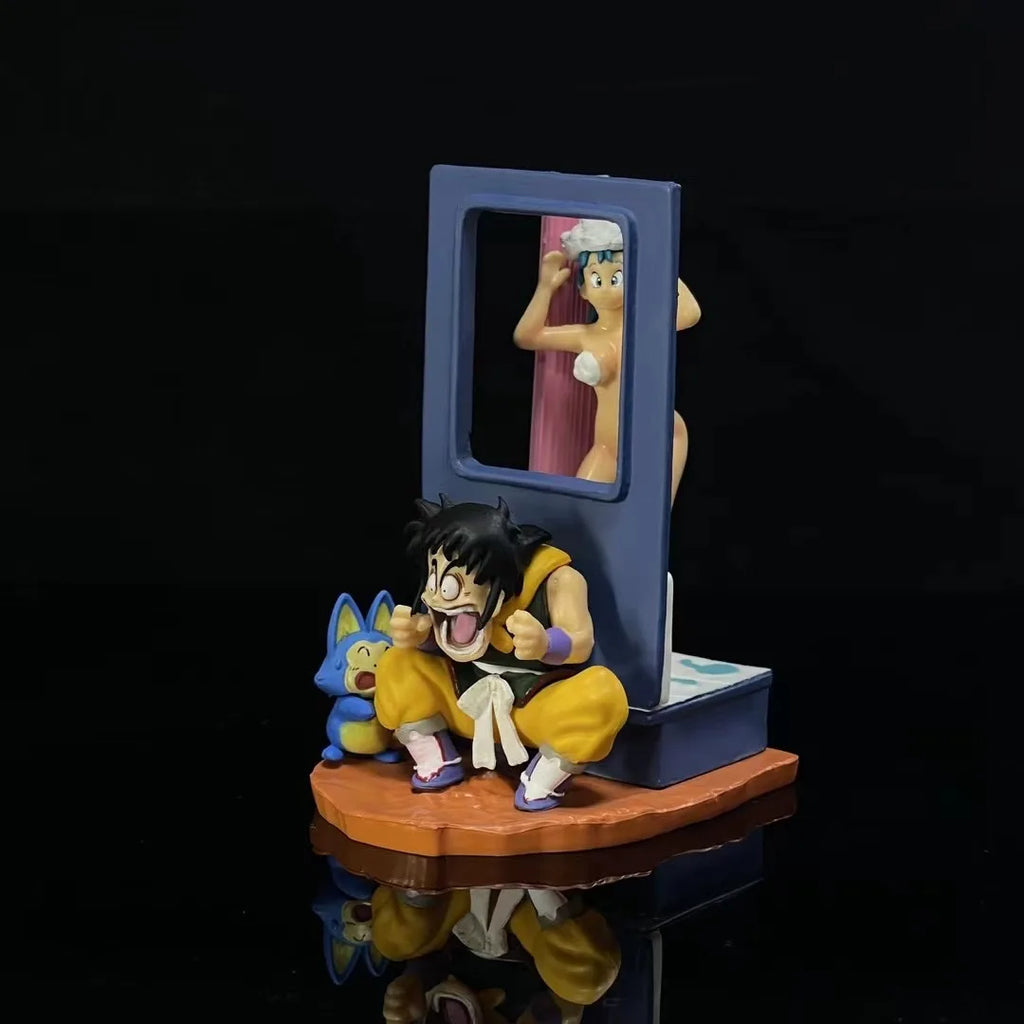 9cm Anime Dragon Ball Z Puar Figure Yamcha Figurine Bulma Pvc Action Figures Statue Collectible Model Toys Gifts