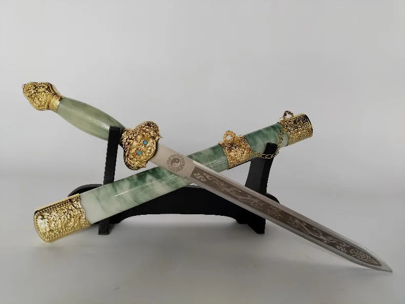 Ancient Sword Model Imitation Jade Yongle Sword 44cm , Metal Craft  Collectible Sword, Unsharpened Wall Decor Sword Gift for Men
