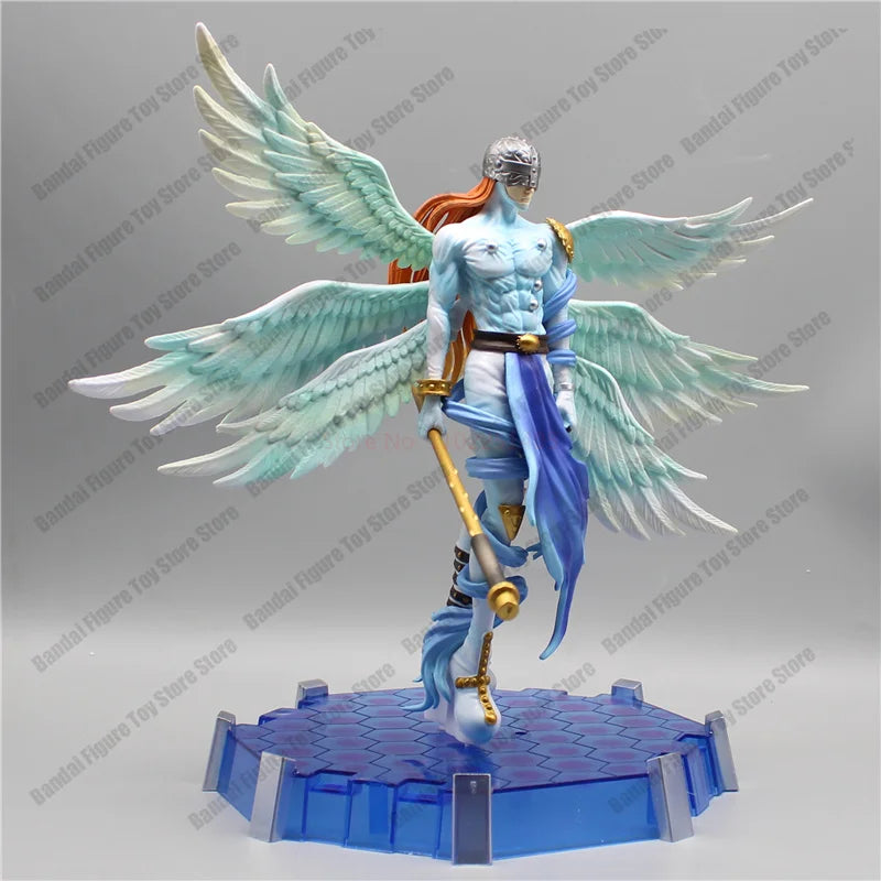 28cm Anime Digimon Adventure Figures Angewomon Angemon LED Action Figurines PVC Statue Model Collection Doll Toys Children Gift
