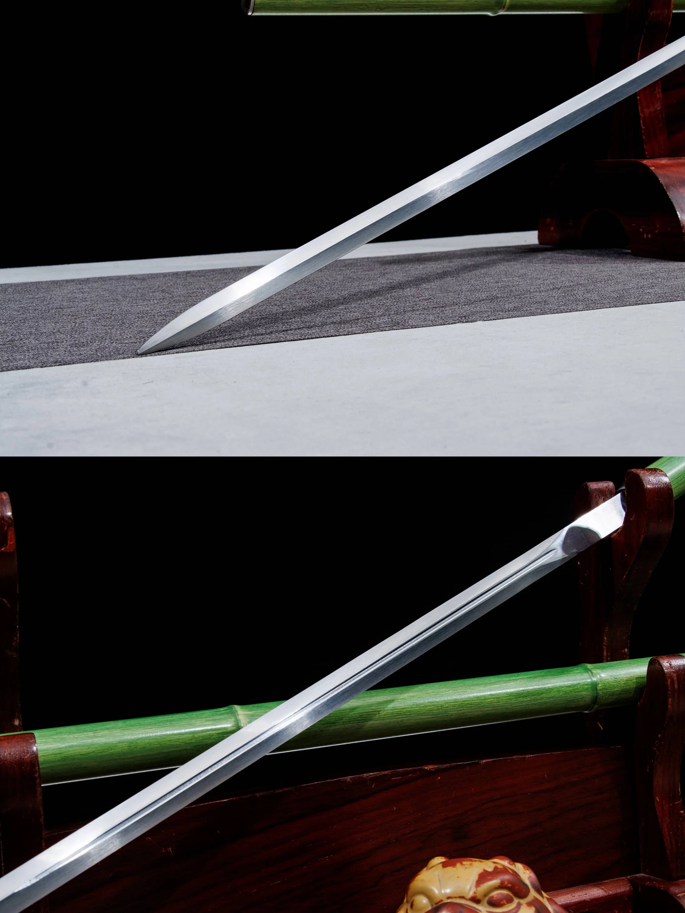 112cm bamboo joint walking stick sword ready for combat with sharp edge.Samurai sword made of real steel. Katana for ninja arts