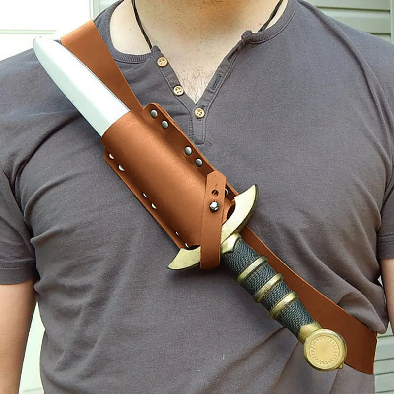 Medieval Viking Sword Holder Belt PU Leather Scabbard Pirate Knight Warrior Cosplay Costume Accessories Real Role Play Props