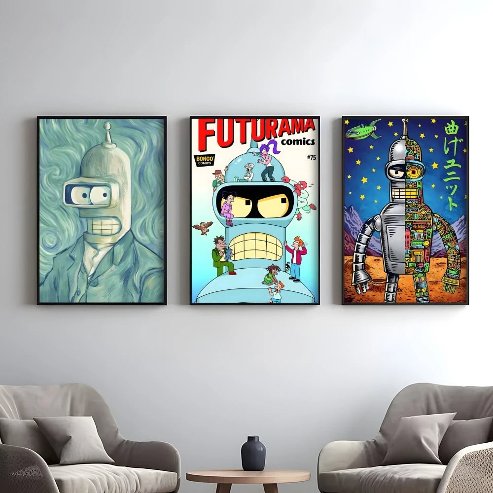 Futurama Bender Anime Poster