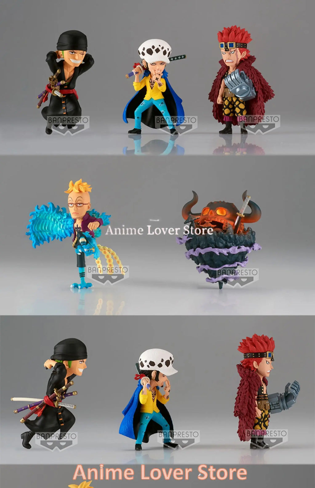 Bandai Banpresto Original One Piece WCF The Island of Ghosts VO.4 Zoro Marco Law Eustass Kid Anime Figures Toys for Kids Gift