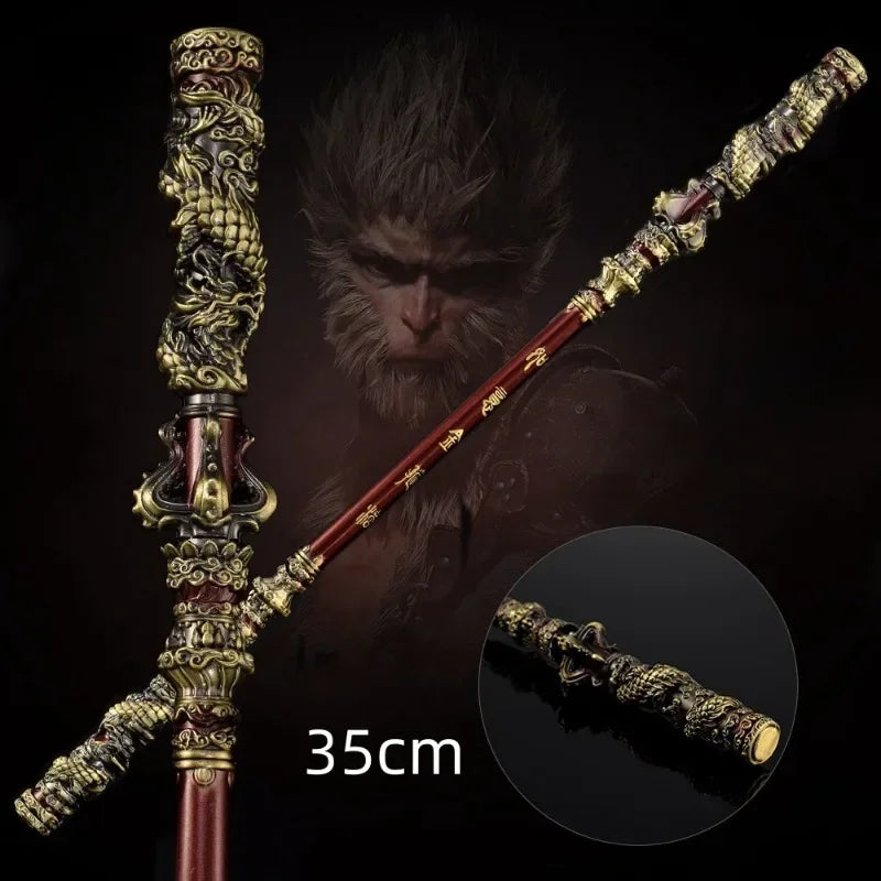 Black Myth Wukong Katana Sword Golden Hoop Stick Real Steel Sword Iron Real Size Weapon Cosplay Prop Decoration Craft Anime Gift
