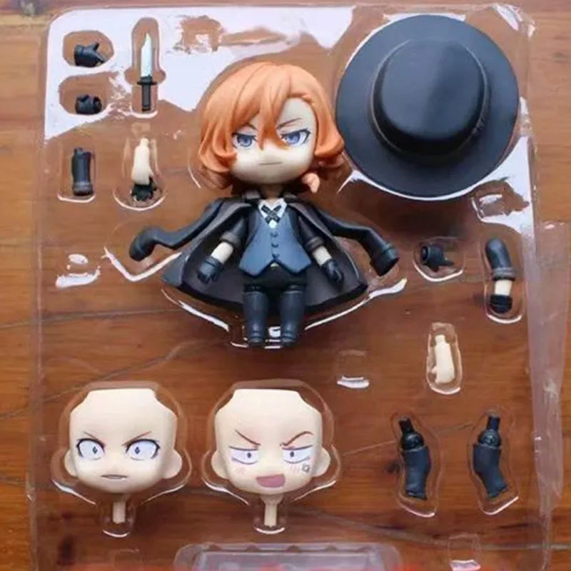 Q Version Dazai Osamu Figure Ryunosuke Akutagawa 1191 Chuya Nakahara Figure 657 676 Bungo Stray Dogs Action Figures Toys Gifts