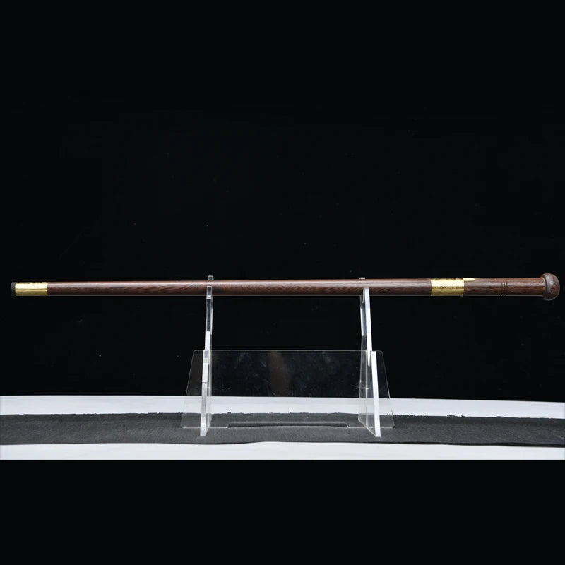 Chinese Cane Sword Folded Steel Damascus Blade Sharp Real Rosewood Scabbard Handmade Stick Sword Ready Battle Weapon Katanas