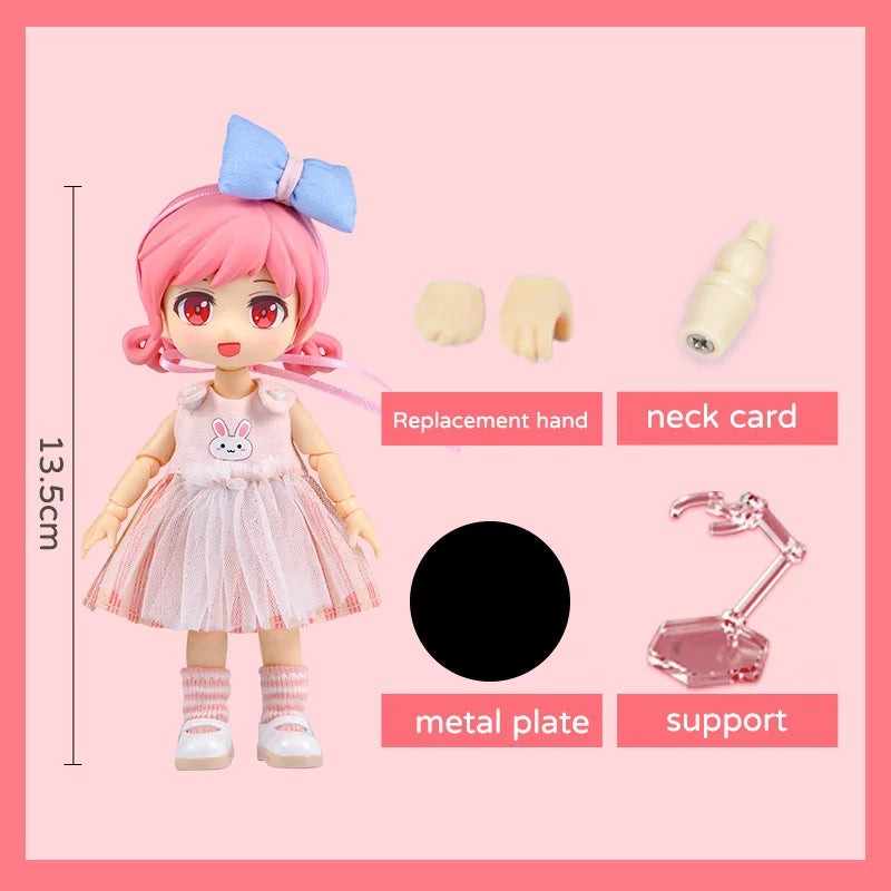 Ymy Doll Ob11 Movable Joint Girl Boy Doll Gsc Face 1/12Bjd Figures Anime Model Surprise Dolls With Doll Head, Body, Clothes