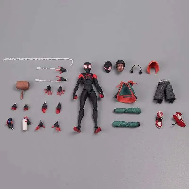 Miles Morales Spider Man Action figures 15cm Multi-Accessories Super Hero Spiderman Movable Statues Model Collectible Ornaments